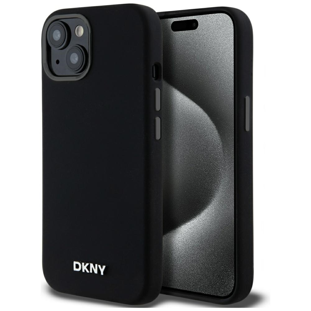 DKNY DKHMP14SSMCHLK Black Hardcase Liquid Silicone Small Metal Logo MagSafe iPhone 13/14/15 Tok