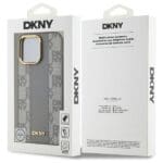 DKNY DKHMP14XPCPVSLE Beige Hardcase Leather Checkered Mono Pattern MagSafe iPhone 14 Pro Max Tok
