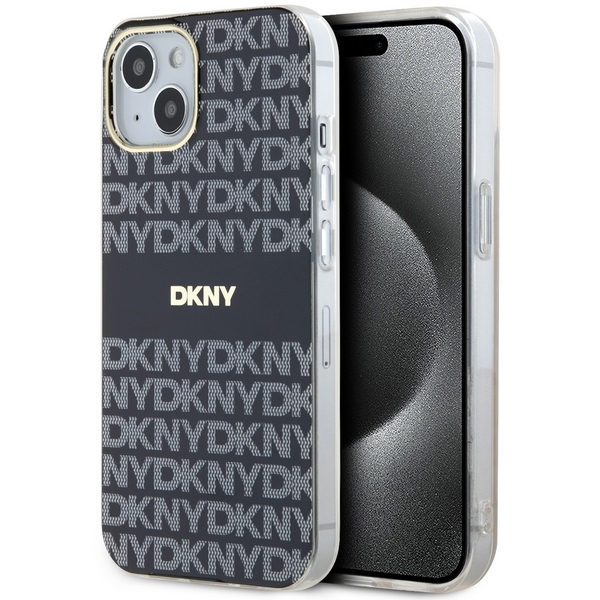 DKNY DKHMP15MHRHSEK Black Hardcase IML Mono & Stripe MagSafe iPhone 14 Plus/15 Plus Tok