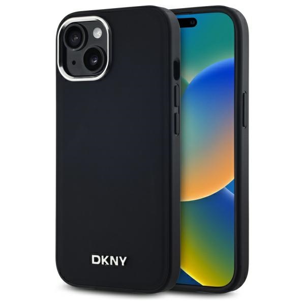 DKNY DKHMP15MPSCMCLK Black Hardcase Plain Logo MagSafe iPhone 15 Plus Tok