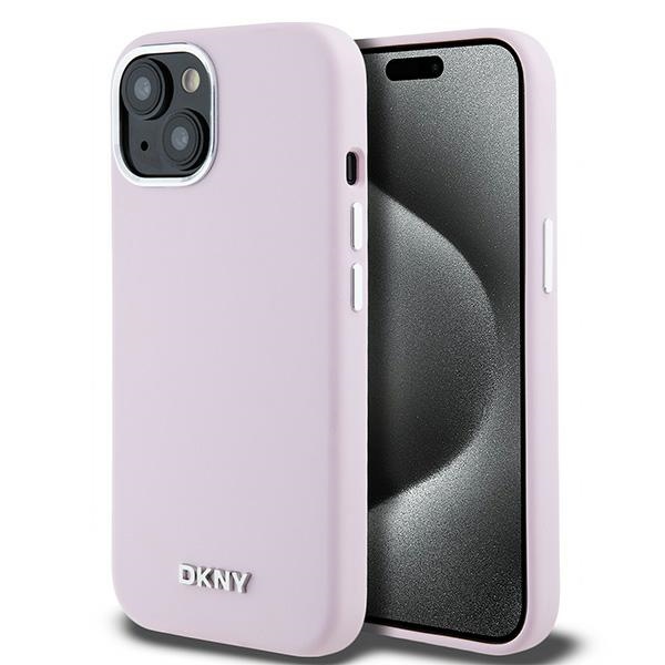 DKNY DKHMP15MSMCHLP Pink Hardcase Liquid Silicone Small Metal Logo Mag iPhone 14 Plus/15 Plus Tok