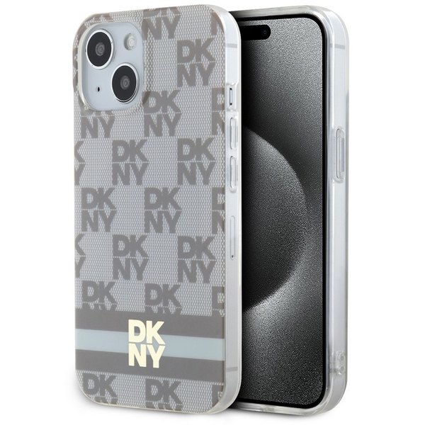 DKNY DKHMP15SHCPTSE Beige Hardcase IML Checkered Mono Pattern & Printed iPhone 13/14/15 Tok