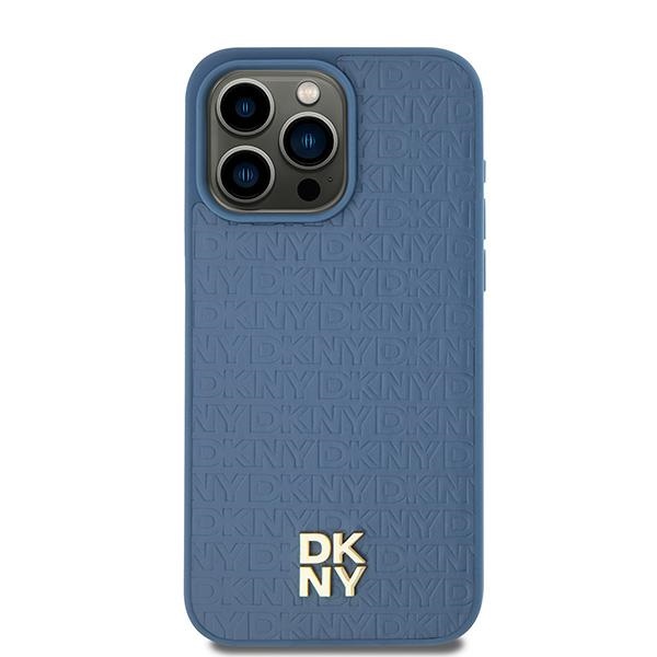 DKNY DKHMP15SPSHRPSB Blue Hardcase Leather Pattern Metal Logo MagSafe iPhone 13/14/15 Tok