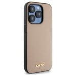 DKNY DKHMP15XPGHLME Beige Hardcase Grained Metal Logo MagSafe iPhone 15 Pro Max Tok