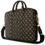 Guess Bag 4G Peony Front Pocket Zipper Triangle Logo 16" Black