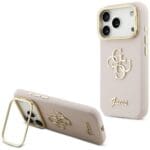 Guess Grained Big 4G & Stand Camera Pink iPhone 17 Pro Tok
