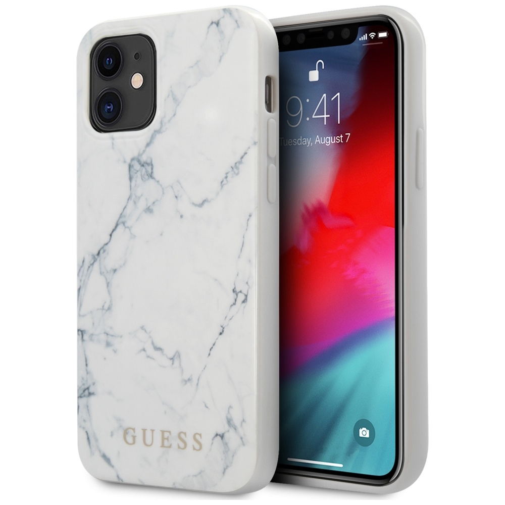 Guess GUHCP12SPCUMAWH White Hardcase Marble iPhone 12 Mini Tok