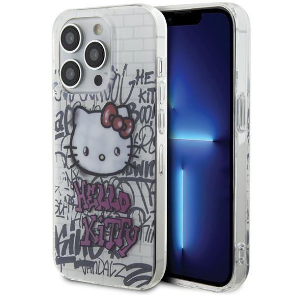Hello Kitty HKHCP14LHDGPHT White Hardcase IML Kitty On Bricks Graffiti iPhone 14 Pro Tok