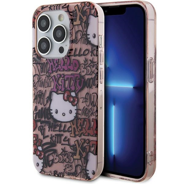Hello Kitty HKHCP14LHDGPTP Pink Hardcase IML Tags Graffiti iPhone 14 Pro Tok