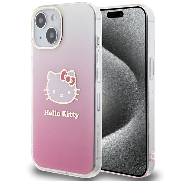 Hello Kitty HKHCP15SHDGKEP Pink Hardcase IML Gradient Electrop Kitty iPhone 13/14/15 Tok