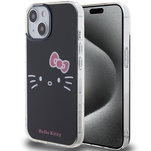 Hello Kitty HKHCP15SHKHLK Black Hardcase IML Kitty Face iPhone 13/14/15 Tok