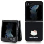 Hello Kitty HKHCZF5PGHDLMK F731 Black Hardcase Metal Logo Kitty Head Samsung Galaxy Z Flip 5 Tok