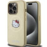 Hello Kitty HKHMP13LPGHCKD Gold Hardcase Leather Kitty Head MagSafe iPhone 13/13 Pro Tok