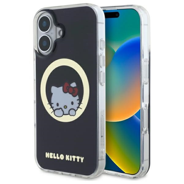 Hello Kitty HKHMP16SHSWKK Black Hardcase IML Sweet Kitty MagSafe iPhone 16 Tok