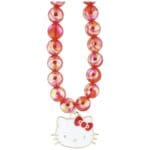 Hello Kitty Pearls Kitty Head Phone Charm Red
