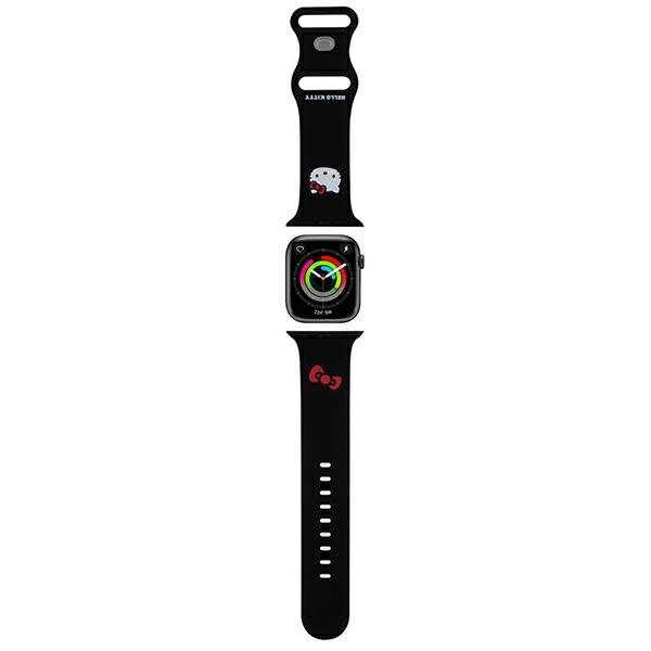 Hello Kitty Strap HKAWLSCHBLK Apple Watch SE/11/10/9/8/7/6/5/4/3/Ultra 1/2/3 (44/45/46/49mm) Black Strap Silicone Kitty Head
