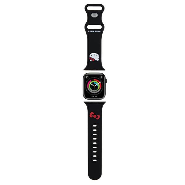 Hello Kitty Strap HKAWMSCHBLK Apple Watch SE/11/10/9/8/7/6/5/4/3 (42/41/40/38mm) Black Strap Silicone Kitty Head
