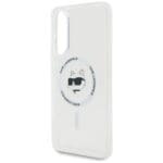 Karl Lagerfeld Button Choupette Head Printed Logo MagSafe White Samsung Galaxy S25 Edge Tok