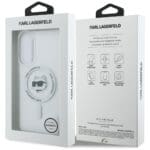 Karl Lagerfeld Button Choupette Head Printed Logo MagSafe White Samsung Galaxy S25 Edge Tok