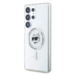 Karl Lagerfeld Button Choupette Head Printed Logo MagSafe White Samsung Galaxy S25 Ultra Tok