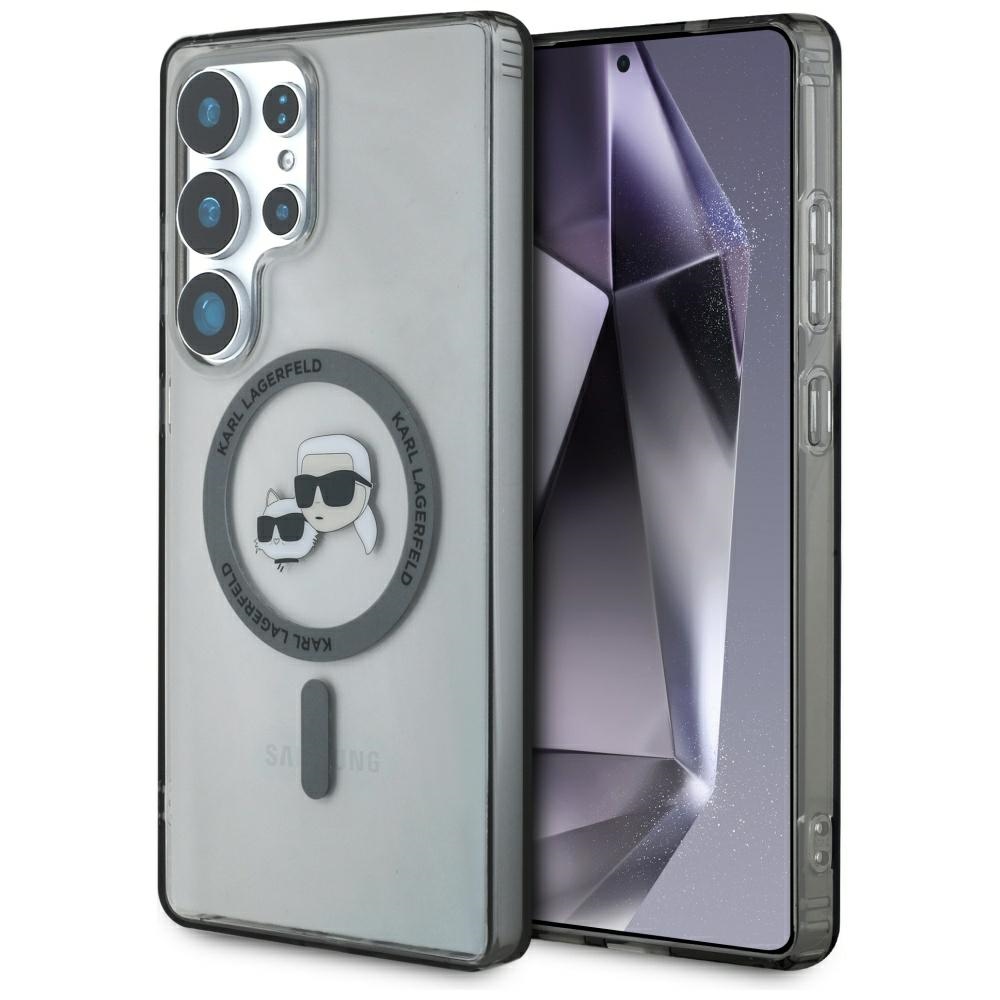 Karl Lagerfeld Button Karl & Choupette Heads Printed Logo MagSafe blac Samsung Galaxy S25 Ultra Tok