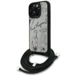 Karl Lagerfeld Crossbody Grained Pattern & Logo Grey iPhone 16 Pro Tok