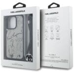 Karl Lagerfeld Crossbody Grained Pattern & Logo Grey iPhone 16 Pro Tok