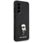 Karl Lagerfeld Fixed Glitter Ikonik Logo Metal Pin Black Samsung Galaxy A36 5G Tok