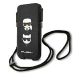 Karl Lagerfeld Handbag KLHCP12LOPHKCK 6,7" Black Hardcase Saffiano Ikonik Karl&Choupette Head