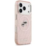 Karl Lagerfeld IML Glitter Karl & Choupette Heads Logo MagSafe Pink iPhone 17 Pro Tok