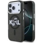 Karl Lagerfeld IML Glitter Karl & Choupette Sketch Logo MagSafe Black iPhone 17 Pro Tok
