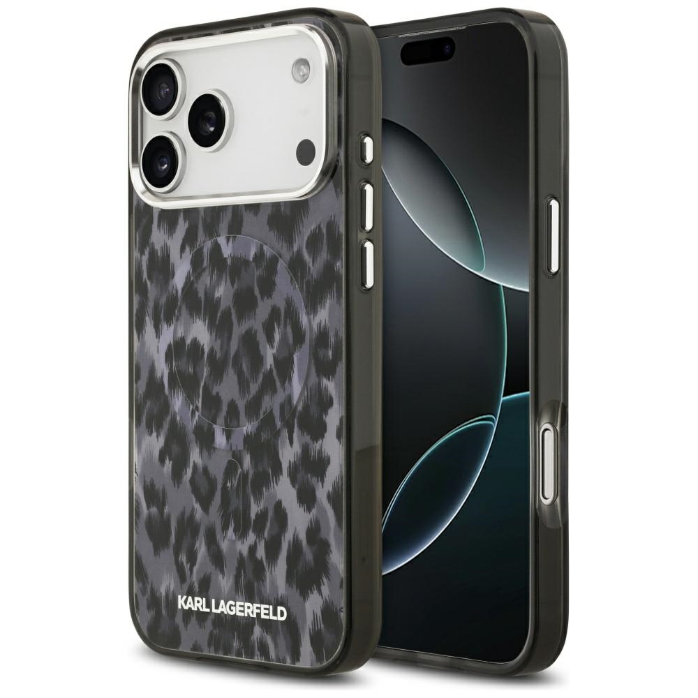 Karl Lagerfeld IML Leopard Pattern MagSafe Black iPhone 17 Pro Max Tok