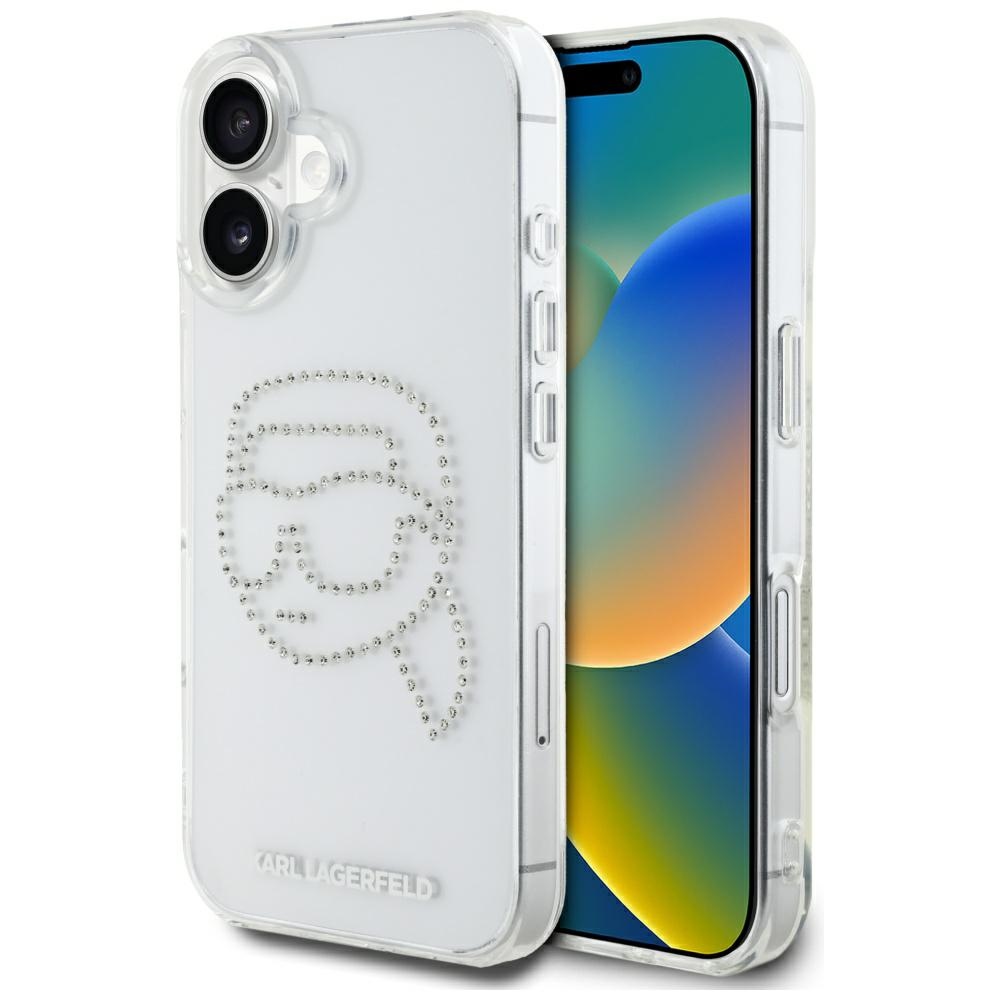 Karl Lagerfeld IML Rhinestones Karl Head Transparent iPhone 16 Tok
