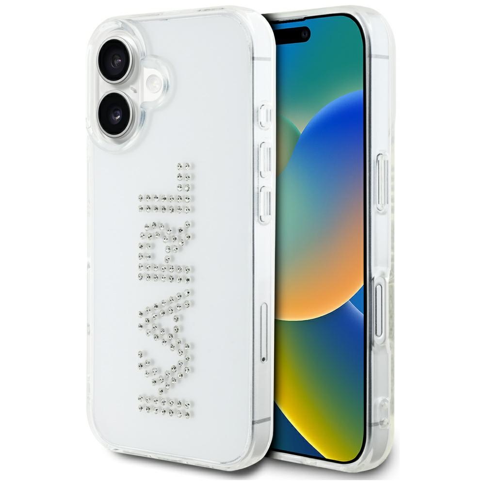 Karl Lagerfeld IML Rhinestones Logo Transparent iPhone 16 Tok
