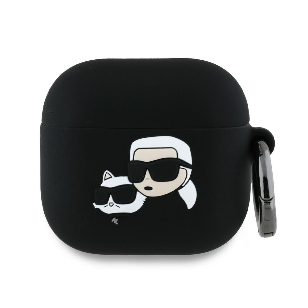 Karl Lagerfeld KLA4RUNKCHK Cover Black Silicone Karl&Chaupette Head 3D AirPods 4 Tok