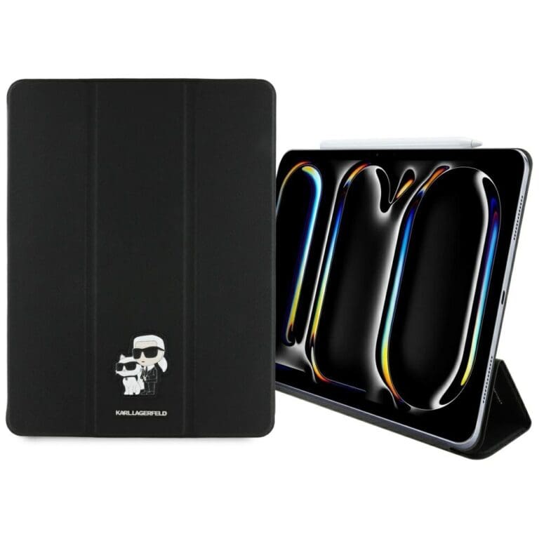 Karl Lagerfeld KLFC13PM24SAKCK iPad Pro 13" 2024 Book Cover Black Saffiano Magnetic Karl &Choupette