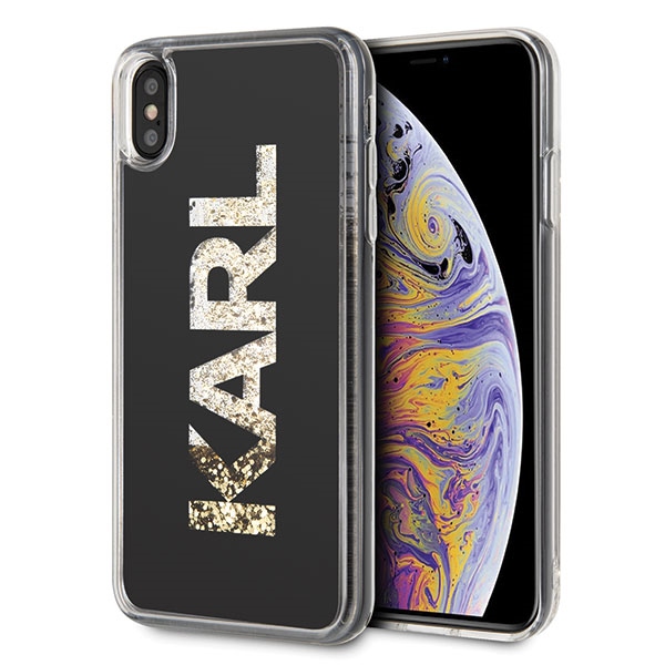 Karl Lagerfeld KLHCI65KAGBK Black Karl Logo Glitter iPhone 11/XS Max Tok