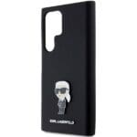 Karl Lagerfeld KLHCLSMHKNPK S918 Black Silicone Ikonik Metal Pin Samsung Galaxy S23 Ultra Tok