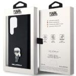 Karl Lagerfeld KLHCLSMHKNPK S918 Black Silicone Ikonik Metal Pin Samsung Galaxy S23 Ultra Tok