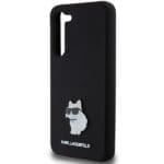 Karl Lagerfeld KLHCMSMHCNPK S916 Black Hardcase Silicone Choupette Metal Pin Samsung Galaxy S23 Plus Tok