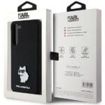 Karl Lagerfeld KLHCMSMHCNPK S916 Black Hardcase Silicone Choupette Metal Pin Samsung Galaxy S23 Plus Tok