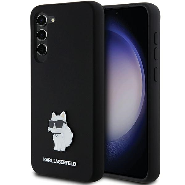 Karl Lagerfeld KLHCMSMHCNPK S926 Black Hardcase Silicone Choupette Metal Pin Samsung Galaxy S24 Plus Tok