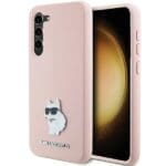 Karl Lagerfeld KLHCMSMHCNPP S916 Pink Silicone Choupette Metal Pin Samsung Galaxy S23 Plus Tok