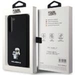 Karl Lagerfeld KLHCMSMHKCNPK S926 Hardcase Black Silicone Karl&Choupette Metal Pin Samsung Galaxy S24 Plus Tok