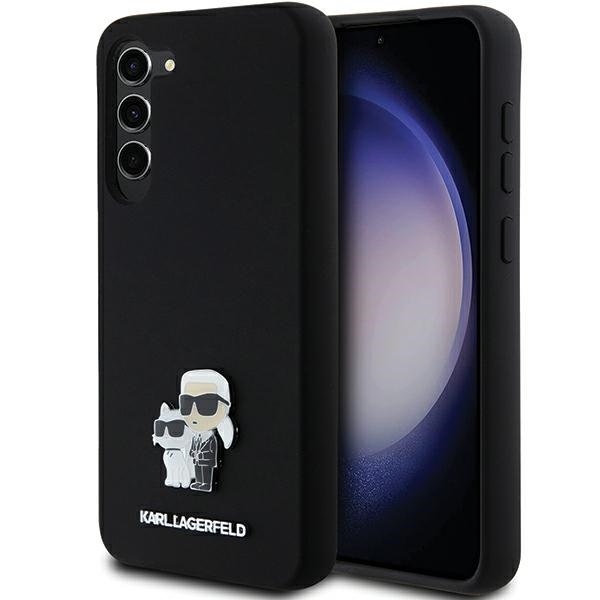 Karl Lagerfeld KLHCMSMHKCNPK S926 Hardcase Black Silicone Karl&Choupette Metal Pin Samsung Galaxy S24 Plus Tok