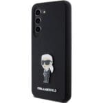 Karl Lagerfeld KLHCMSMHKNPK S916 Black Silicone Ikonik Metal Pin Samsung Galaxy S23 Plus Tok