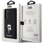 Karl Lagerfeld KLHCMSMHKNPK S916 Black Silicone Ikonik Metal Pin Samsung Galaxy S23 Plus Tok
