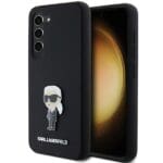 Karl Lagerfeld KLHCMSMHKNPK S926 Black Silicone Ikonik Metal Pin Samsung Galaxy S24 Plus Tok