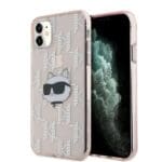 Karl Lagerfeld KLHCN61HKLPCHP Pink Hardcase IML Choupette Head & Monogram iPhone 11/XR Tok
