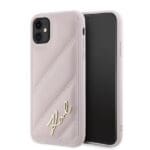 Karl Lagerfeld KLHCN61PQDSMGP Pink Hardcase Diagonal Quilted Script iPhone 11/XR Tok